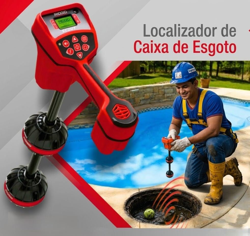 Localizador eletrônico de caixa de esgoto usado pela Suprema Desentupidora — Capivari - SP